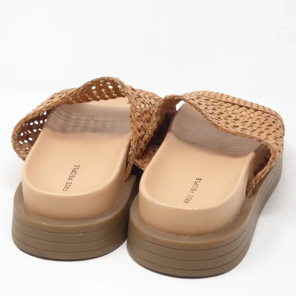 Free People Bondi Womens Sandals Tan Woven Platform Slide 9
